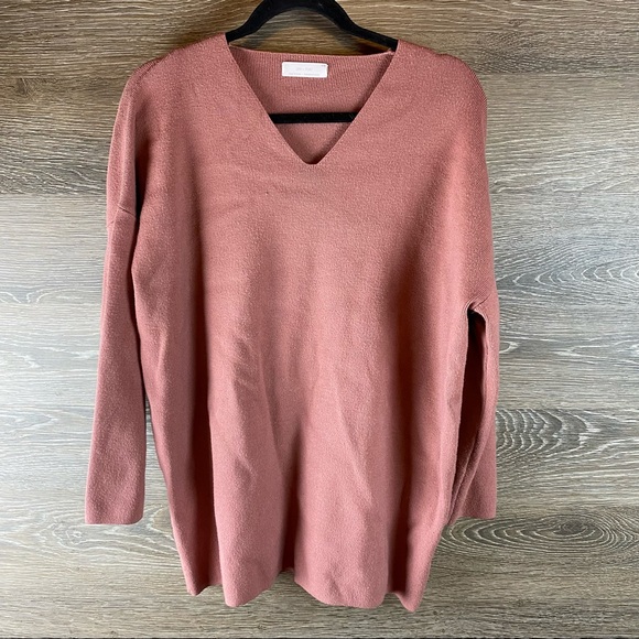 OAK + FORT Sweaters - Oak + Fort Pink Vneck Sweater